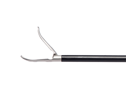 Upcurve Fenestrated Grasper Forceps with Ratchet Handle With 22mm Jaw and Deep Horizontal Serrations